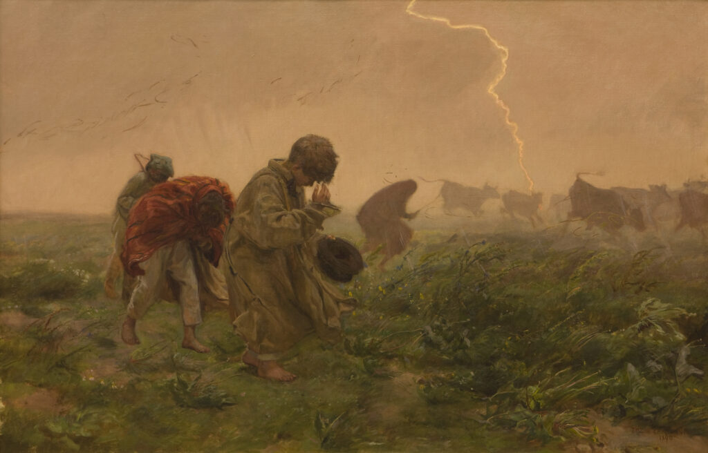 Józef Chełmoński: Józef Chełmoński, Thunderstorm, 1896, Kraków Cloth Hall, National Museum in Krakow, Kraków, Poland. Museum’s website.
