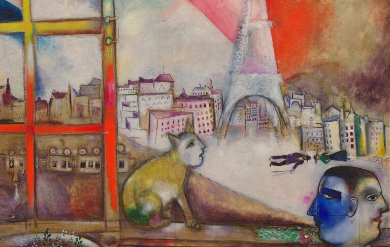 Paris Through the Window: Marc Chagall, Paris Through the Window, 1913, Solomon R. Guggenheim Museum, New York City, NY, USA. Detail.
