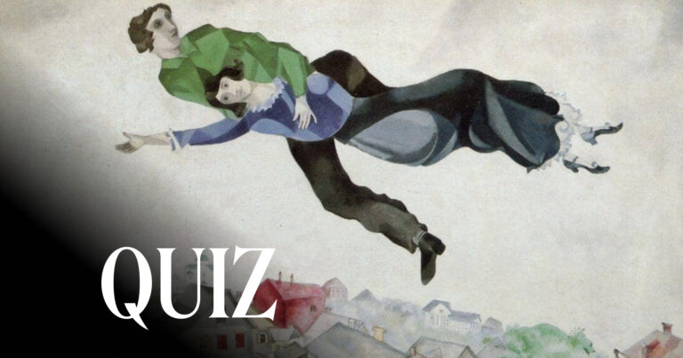 Marc Chagall, Over the Town, 1918, Tretyakov Gallery, Moscow, Russia.
