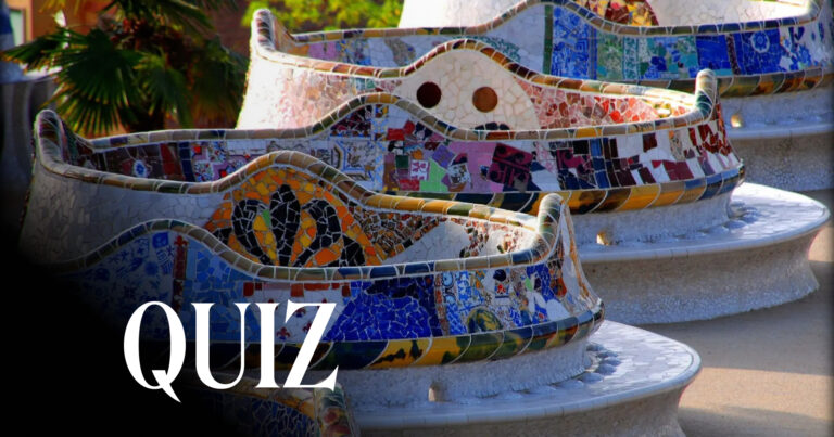 Antoni Gaudí, Serpentine Bench in Park Güell, 1900–1914, Barcelona, Spain. Casa Batlló. Detail.
