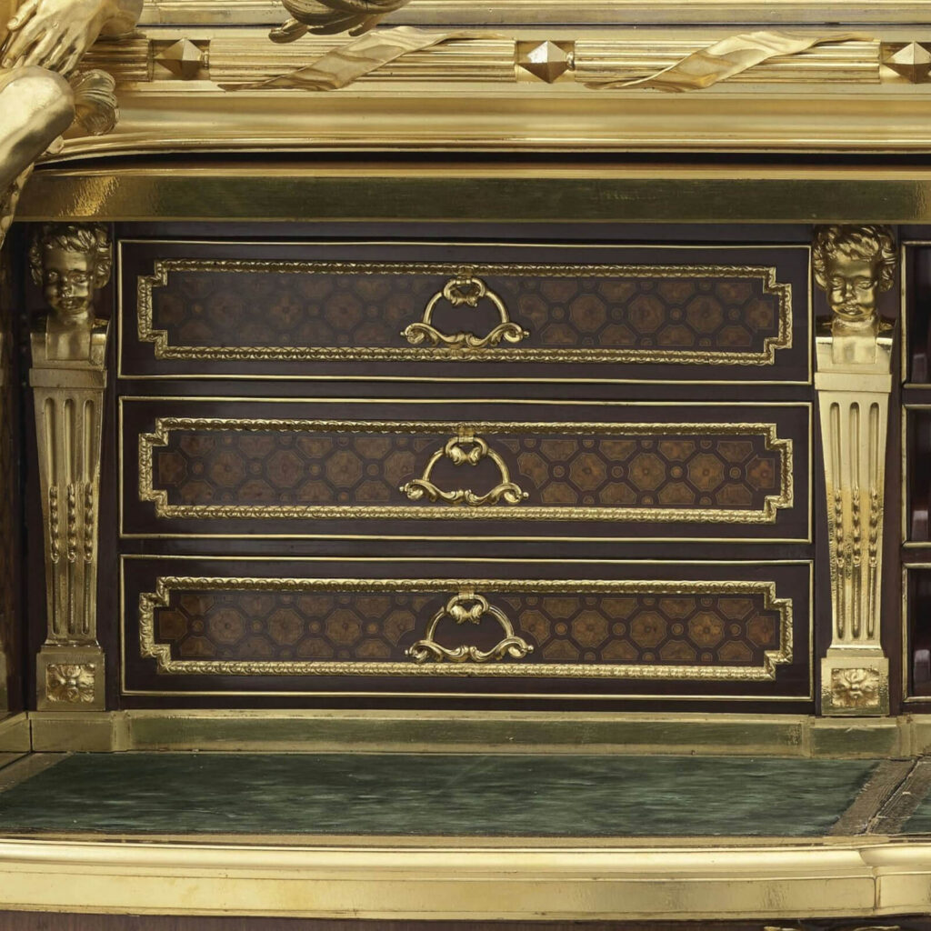 Bureau du Roi: Jean-Henri Riesener, Bureau du Roi, 1760–1769, Palace of Versailles, Versailles, France. Detail.
