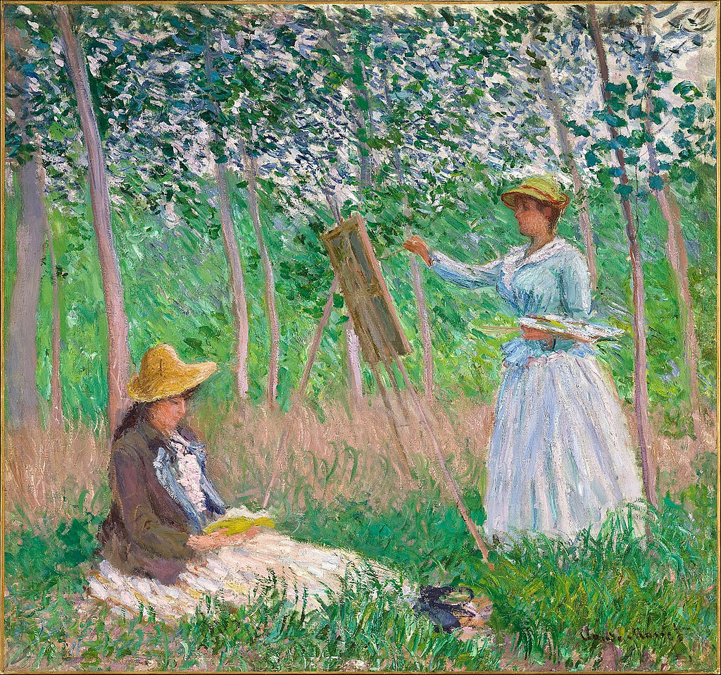 Blanche Hoschedé-Monet: Claude Monet, In the Woods at Giverny: Blanche Hoschedé at Her Easel with Suzanne Hoschedé Reading, 1887, Los Angeles County Museum of Art, Los Angeles, CA, USA.
