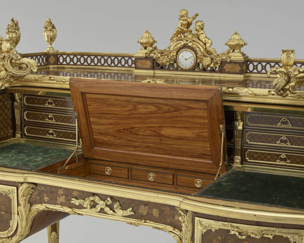 Bureau du Roi: Jean-Henri Riesener, Bureau du Roi, 1760–1769, Palace of Versailles, Versailles, France. Detail.
