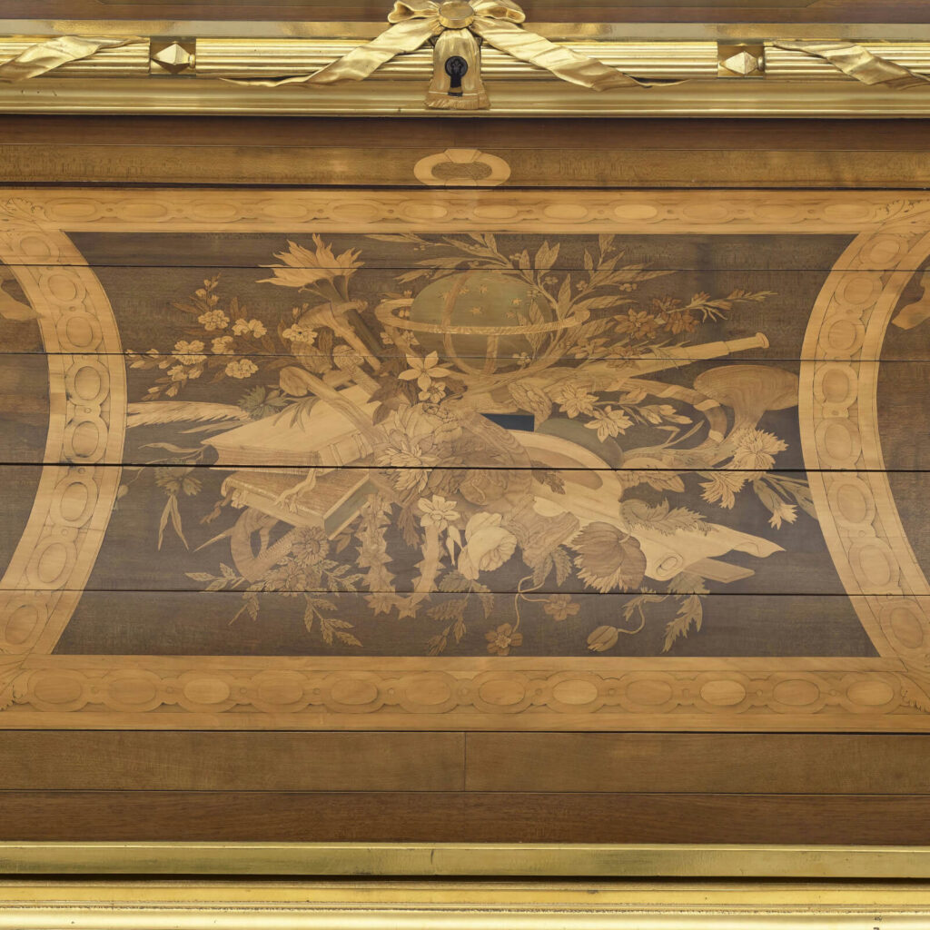 Bureau du Roi: Jean-Henri Riesener, Bureau du Roi, 1760–1769, Palace of Versailles, Versailles, France. Detail.
