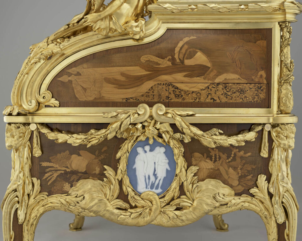 Bureau du Roi: Jean-Henri Riesener, Bureau du Roi, 1760–1769, Palace of Versailles, Versailles, France. Detail.
