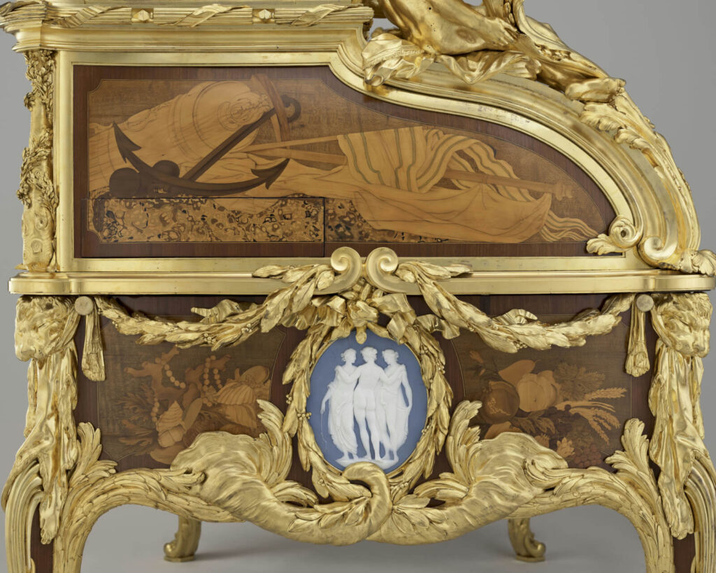 Bureau du Roi: Jean-Henri Riesener, Bureau du Roi, 1760–1769, Palace of Versailles, Versailles, France. Detail.
