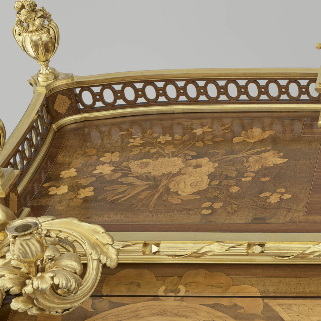 Bureau du Roi: Jean-Henri Riesener, Bureau du Roi, 1760–1769, Palace of Versailles, Versailles, France. Detail.
