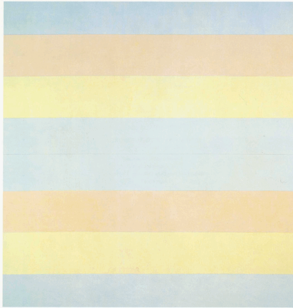 agnes martin: Agnes Martin, With My Back to the World, 1997, Museum of Modern Art, New York City, NY, USA. Museum’s website.
