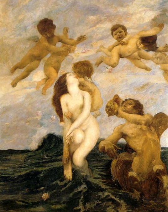 paintings of venus: Ettore Tito, The Birth of Venus, 1903, Ca’ Pesaro, Venice, Italy.
