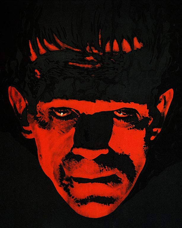 halloween aesthetics: Movie poster for Frankenstein, 1932. Wikimedia Commons (public domain).
