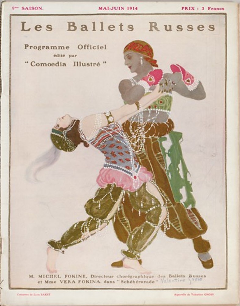 dance in art: Valentine Hugo, Scheherazade, 1914, Houghton Library, Harvard University, MA, USA.
