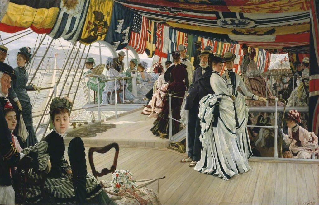 James Tissot: James Tissot, The Ball on Shipboard, c. 1874, Tate, London, UK.
