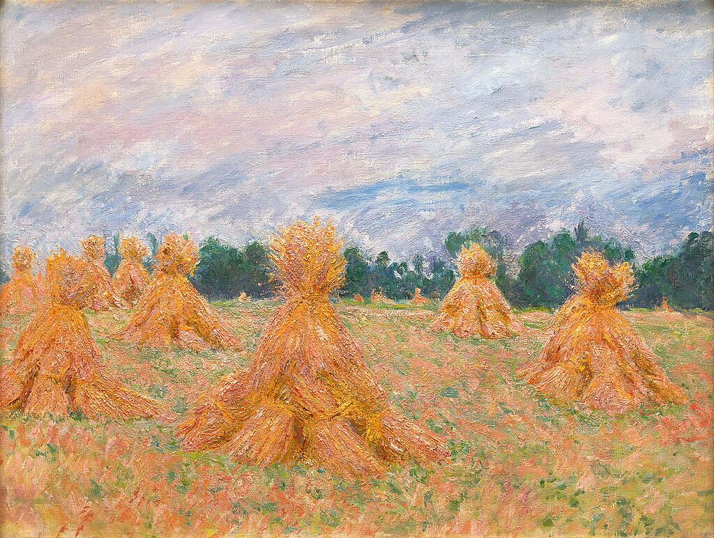 Blanche Hoschedé-Monet: Blanche Hoschedé-Monet, The Small Grainstacks, 1894, Collection of Alice and Rick Johnson. Wikimedia Commons (public domain).
