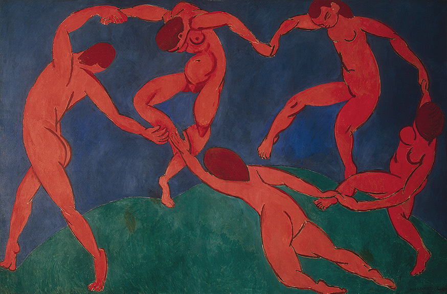 Kandinsky and Malevich: Henri Matisse, La Danse, 1910, Hermitage Museum, St. Petersburg, Russia.
