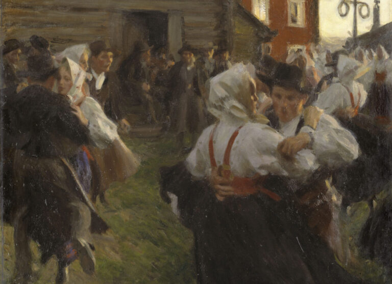 dance in art: Anders Zorn, Midsummer Dance, 1897, Nationalmuseum, Stockholm, Sweden. Detail.
