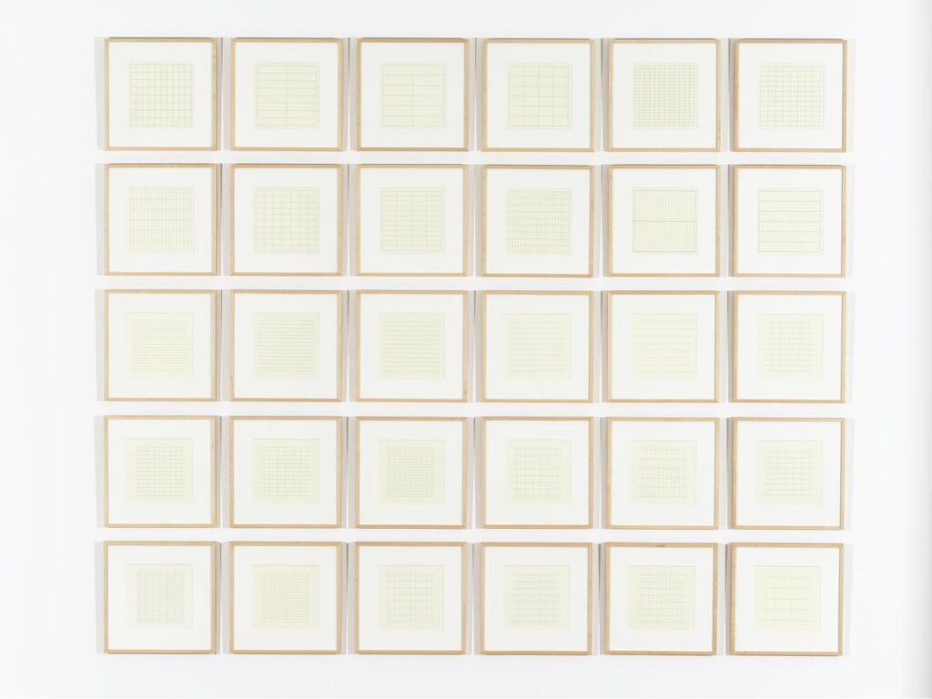 agnes martin: Agnes Martin, On a Clear Day, 1973, Tate, London, UK. © Estate of Agnes Martin / DACS, 2025. Museum’s website.
