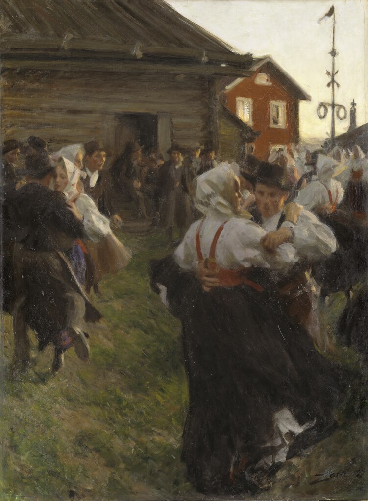 dance in art: Anders Zorn, Midsummer Dance, 1897, Nationalmuseum, Stockholm, Sweden.
