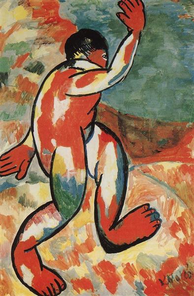Kandinsky and Malevich: Kazimir Malevich, Bather, 1911, Stedelijk Museum Amsterdam, Amsterdam, Netherlands.
