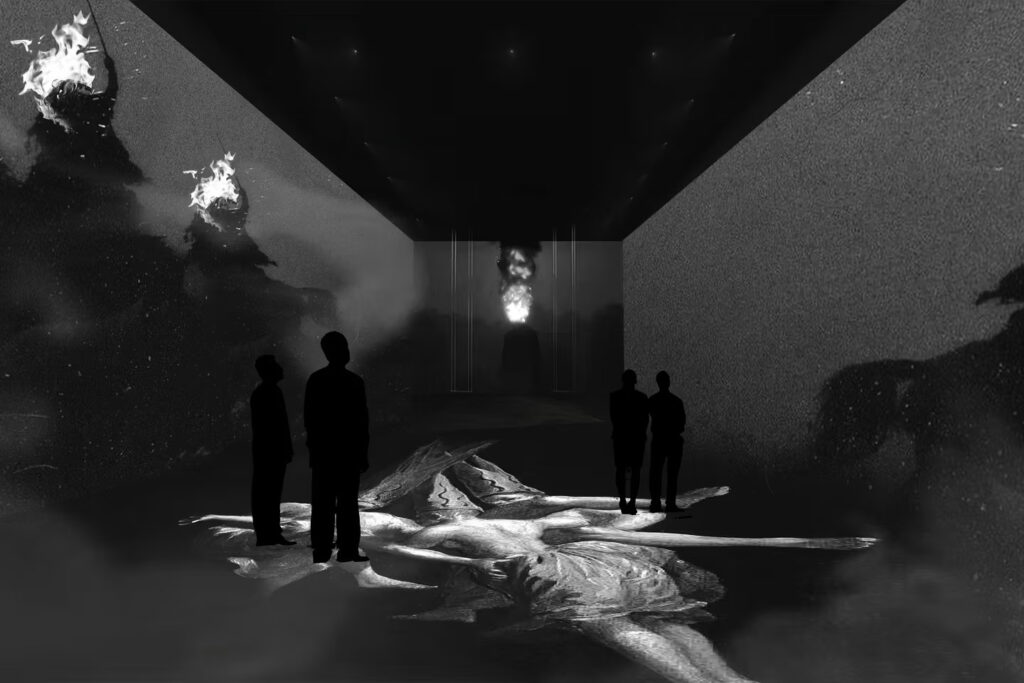 halloween aesthetics: Exhibition view of Dark Matter, 2024, Mercer Labs, New York City, NY, USA. Hypebeast.
