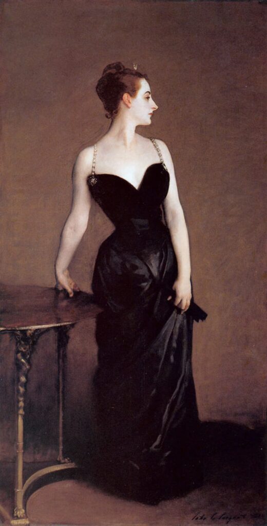 Anne hathaway photoshoot: John Singer Sargent, Madame X (Virginie Amélie Avegno Gautreau), 1883–1884, Metropolitan Museum of Art, New York City, NY, USA.
