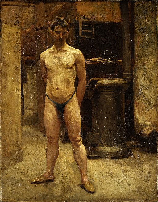 Anne hathaway photoshoot: John Singer Sargent, A Male Model Standing Before a Stove, 1875-1880, Metropolitan Museum of Art, New York City, NY, USA.
