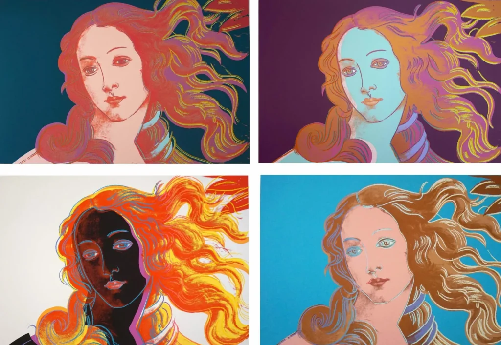 paintings of venus: Andy Warhol, Birth of Venus, 1984. Guy Hepner.
