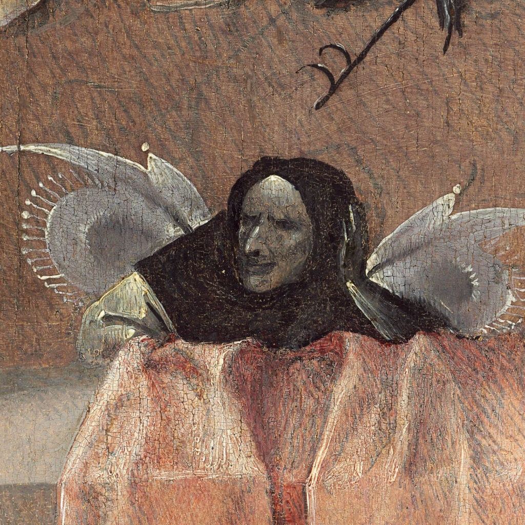 Death and the Miser: Hieronymus Bosch, Death and the Miser, c. 1485–1490, National Gallery of Art, Washington, DC, USA. Detail.
