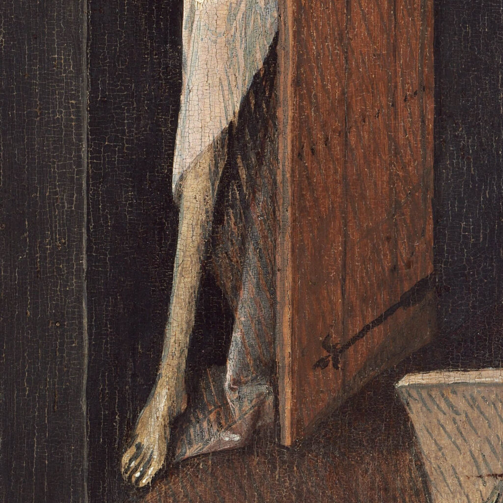 Death and the Miser: Hieronymus Bosch, Death and the Miser, c. 1485–1490, National Gallery of Art, Washington, DC, USA. Detail.
