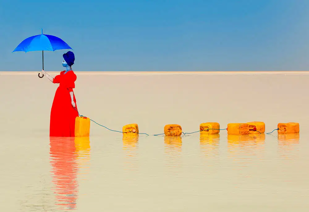 female safe spaces art: Aïda Muluneh, The Shackles of Limitations from the series Water Life, 2018. © WaterAid/Aida Muluneh.
