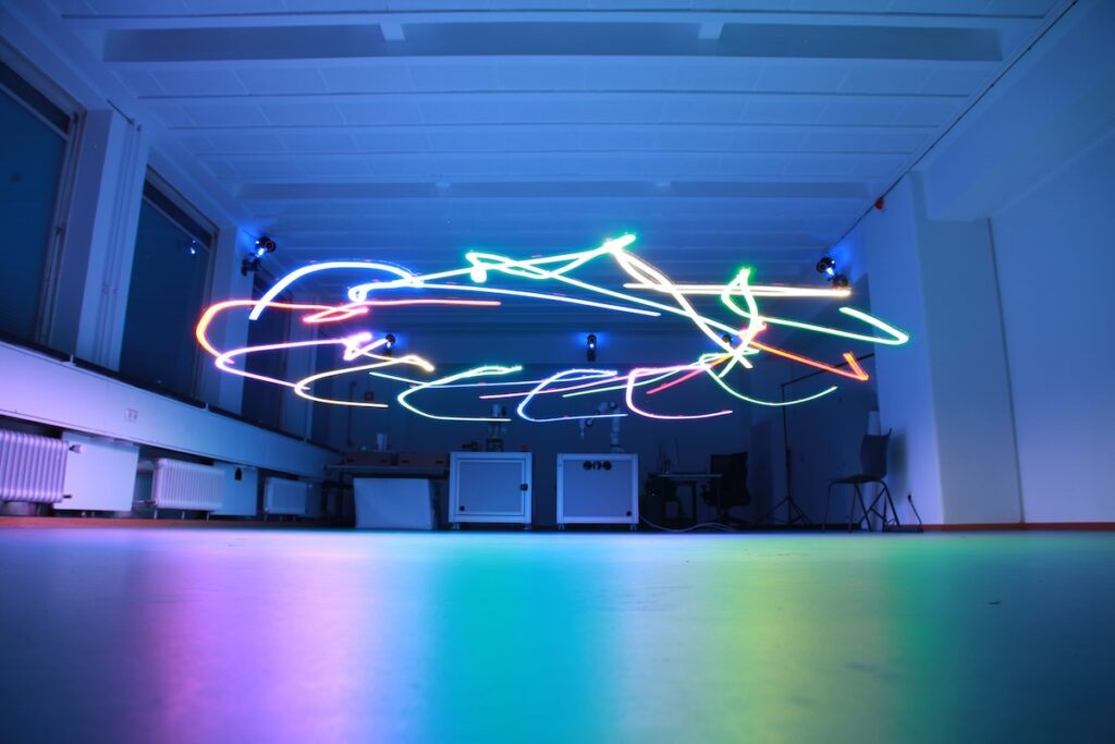 art and ai: Angela Schoellig, SwarmGPT, 2025, Technical University of Munich, Munich, Germany. Courtesy of the artist.
