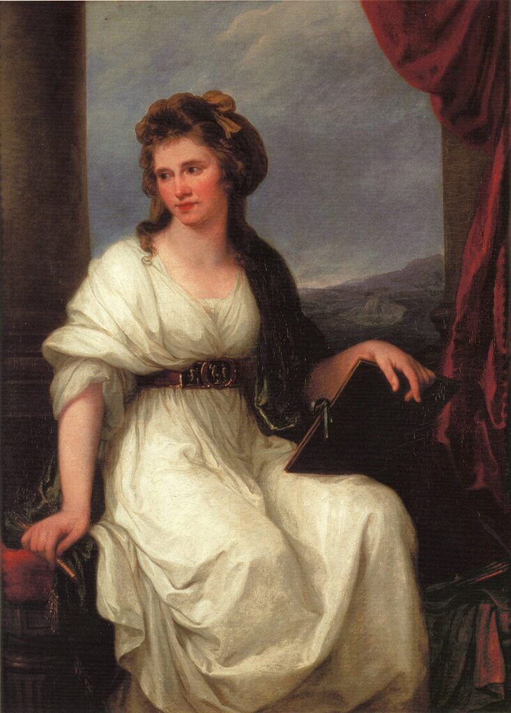 Angelica Kauffman self-portrait: Angelica Kauffman, Self-Portrait, 1787, Hatchlands Park, Guildford, UK.
