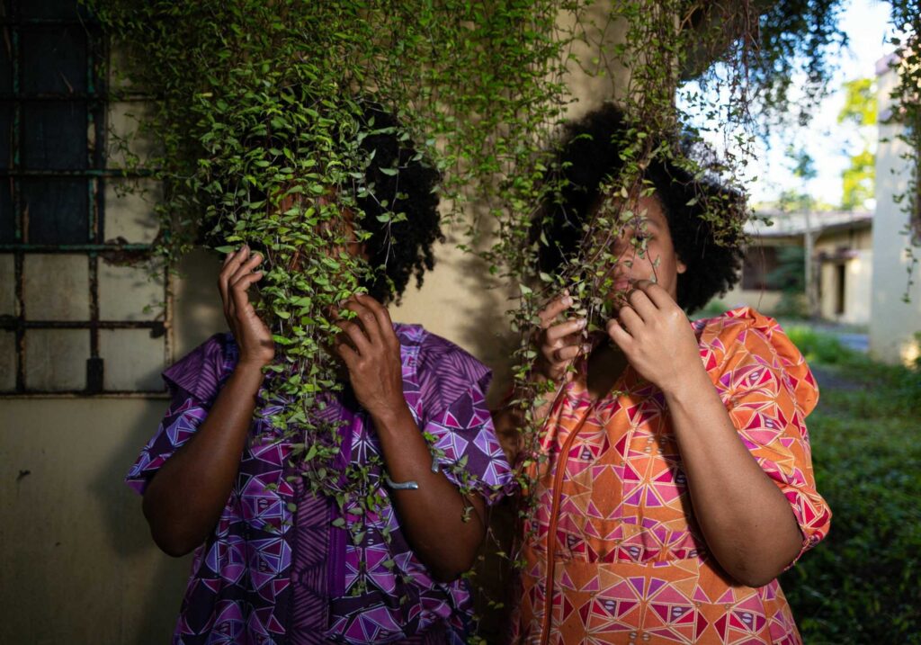 female safe spaces art: Artist duo Las Nietas de Nonó. Photograph by Juan Carlos Malavé. MoMA PS1.
