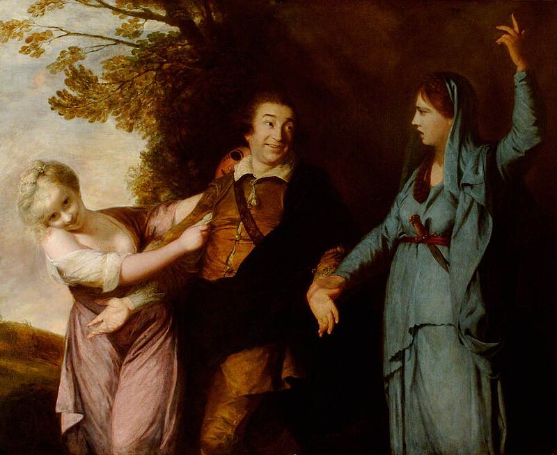 Angelica Kauffman self-portrait: Joshua Reynolds, David Garrick Between Tragedy and Comedy, 1761, Waddesdon Manor, Waddesdon, UK.
