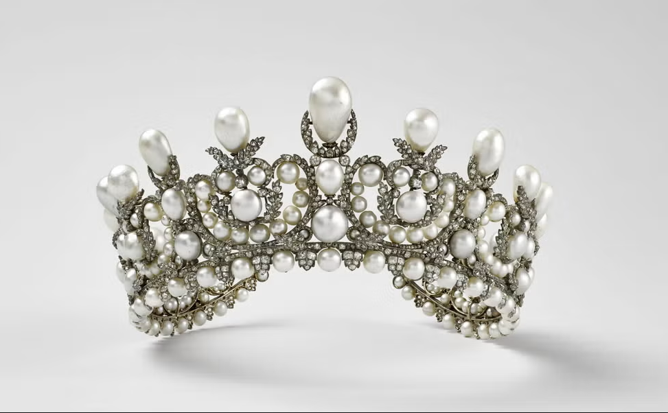 french crown jewels: Diadem of Empress Eugénie de Montijo, ca. 1855, Louvre, Paris, France. Photograph by GrandPalaisRmn (Louvre Museum)/Stéphane Maréchalle. Town & Country Magazine.
