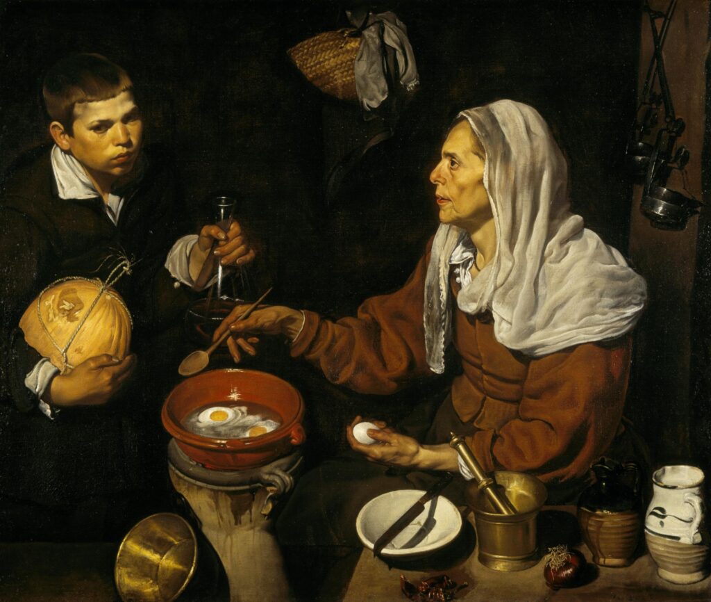 Baroque Painting quiz: An Old Woman Cooking Eggs, 1618, Scottish National Gallery, Edinburgh, UK. 