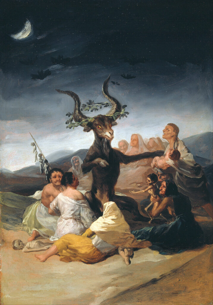 halloween monsters: Francisco Goya, Witches’ Sabbath, 1797–1798, Lázaro Galdiano Museum, Madrid, Spain.
