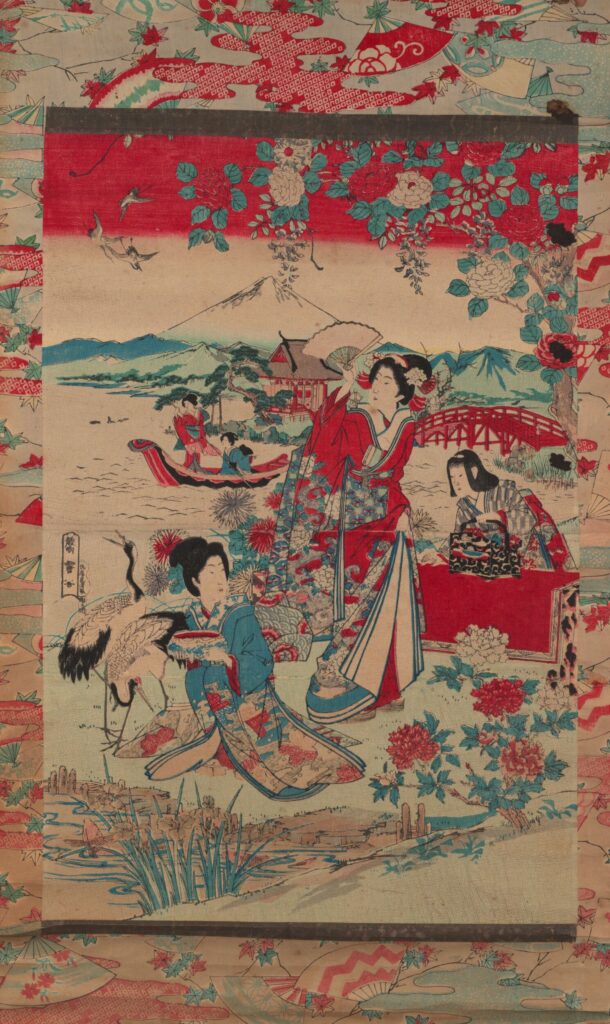 Self-Portrait with Bandaged Ear: Sato Torakiyo, Geishas in a Landscape, 1870–1880, Courtauld Gallery, London, UK. Detail.
