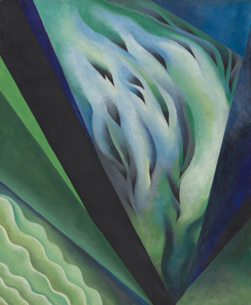 Georgia O'Keeffe paintings: Georgia O’Keeffe, Blue and Green Music, 1919–1921, Art Institute of Chicago, Chicago, IL, USA. Museum’s website.
