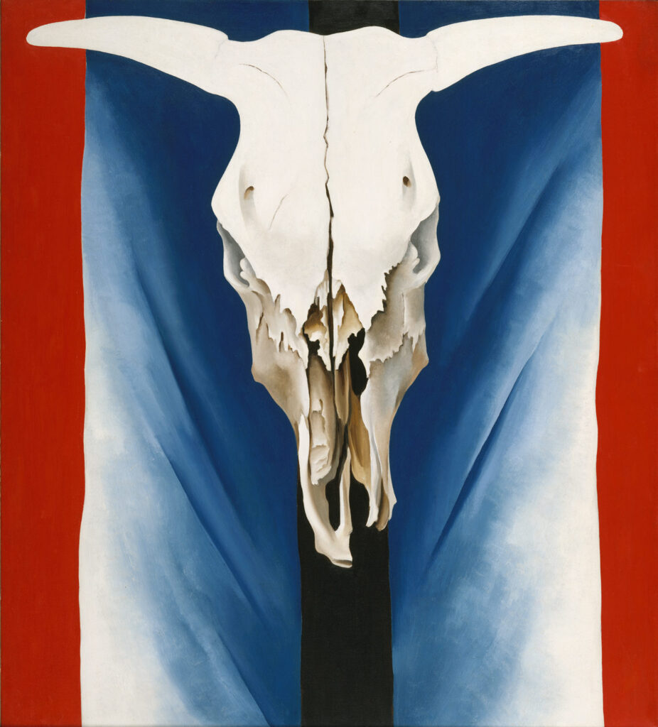 Georgia O'Keeffe paintings: Georgia O’Keeffe, Cow’s Skull: Red, White, and Blue, 1931, Metropolitan Museum of Art, New York City, NY, USA. Obelisk Art History.
