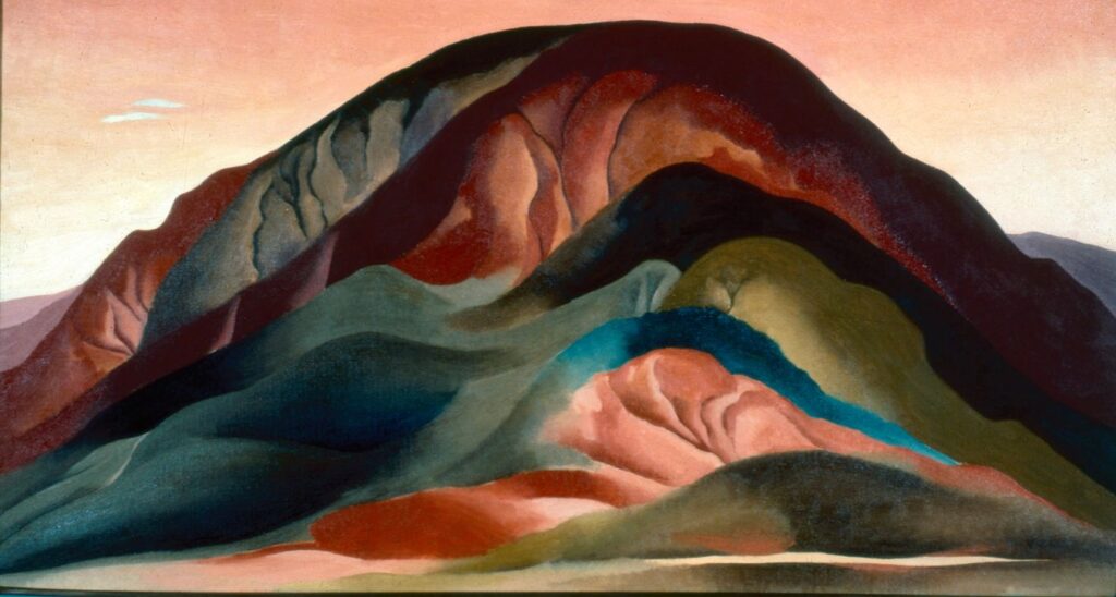 Georgia O'Keeffe paintings: Georgia O’Keeffe, Rust Red Hills, 1930, Brauer Museum of Art, Valparaiso, IN, USA. Georgia O’Keeffe Museum.
