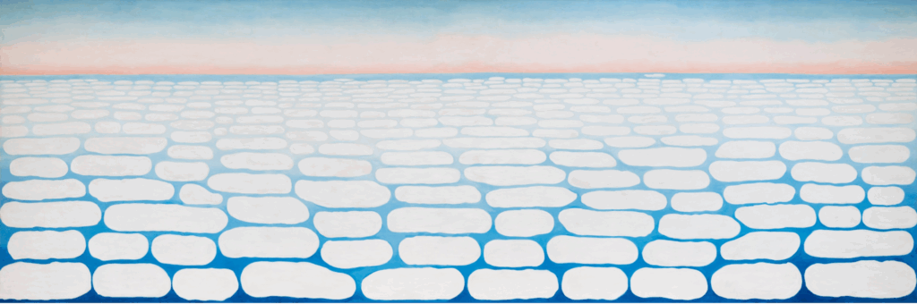 Georgia O'Keeffe paintings: Georgia O’Keeffe, Sky Above Clouds IV, 1965, Art Institute of Chicago, Chicago, IL, USA. Reddit.
