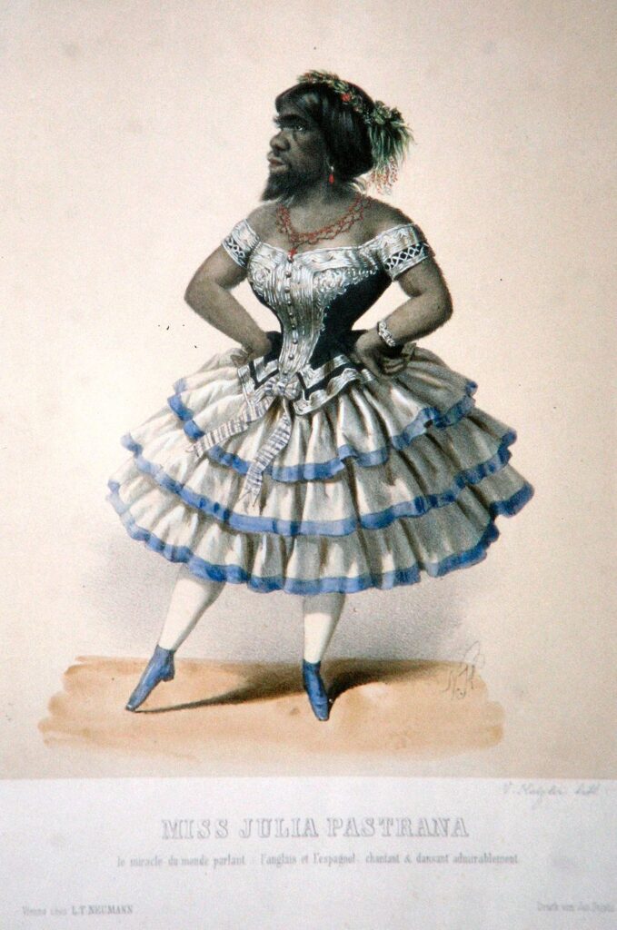 Bearded Woman: Vinzenz Katzler, Julia Pastrana, c. 1860. Wikimedia Commons (public domain).

