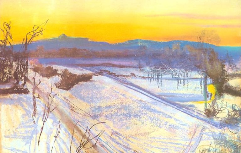 Stanisław Wyspiański: Stanisław Wyspiański, View of the Kościuszko Mound in Kraków, 1904, private collection. Detail.
