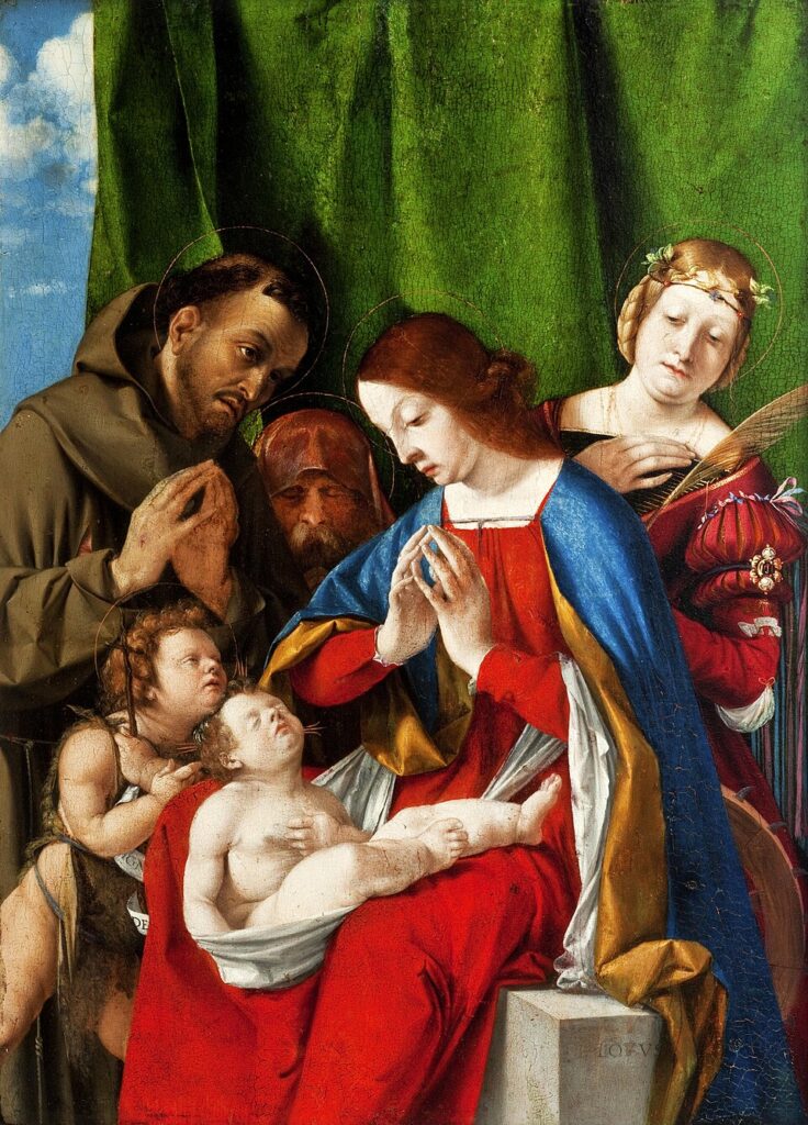 kraków artworks: Lorenzo Lotto, Adoration of the Child with Saints, c. 1508, National Museum in Kraków, Kraków, Poland.
