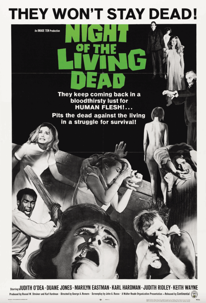 halloween monsters: Movie poster for Night of the Living Dead, directed by George A. Romero, 1968. IMDb.
