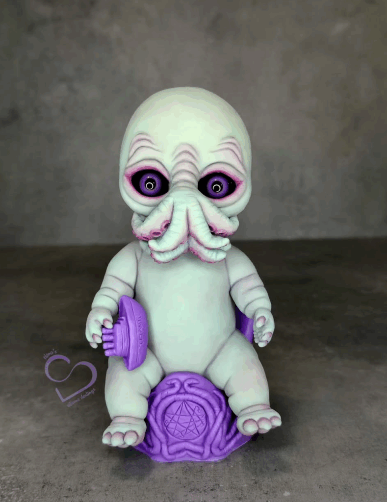 halloween monsters: Elena Koufaki, Cthulu baby. Artist’s Instagram.
