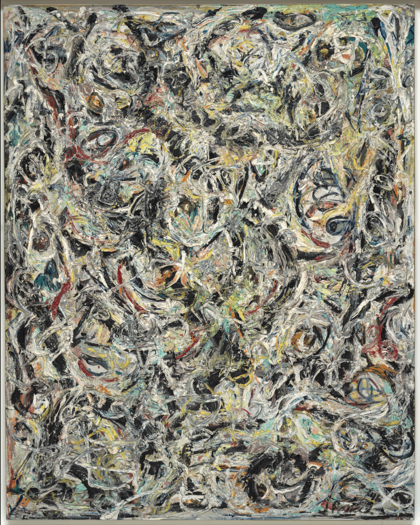 Miró United States: Jackson Pollock, Eyes in the Heat, 1946, Peggy Guggenheim Collection, Venice (Solomon R. Guggenheim Foundation, New York) © 2025 The Pollock-Krasner Foundation, VEGAP, Barcelona. Press materials.
