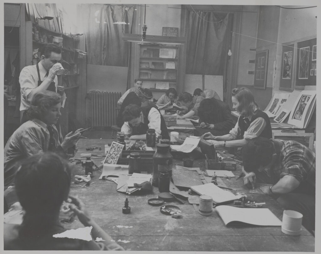 Miró United States: Atelier 17, meeting point for European and American artists in New York. Martin Harris (SFAM). Fine Arts Museums of San Francisco. Foto: © Martin Harris. Press materials.
