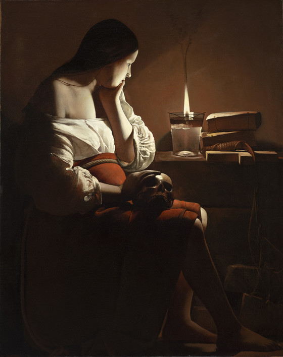 Georges de La Tour: Georges de La Tour, The Magdalen with the Smoking Flame, c. 1635–1637, Los Angeles County Museum of Art, Los Angeles, CA, USA.
