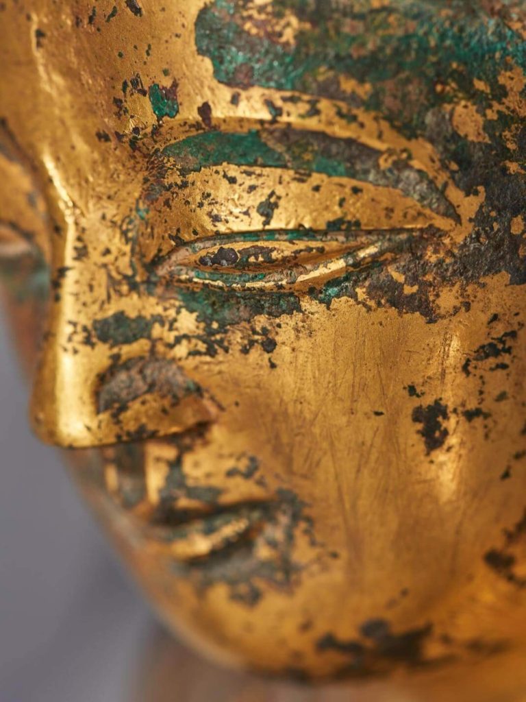 chinese buddha statue: Buddha dated 338, Asian Art Museum, San Francisco, CA, USA. Detail. Museum’s website.
